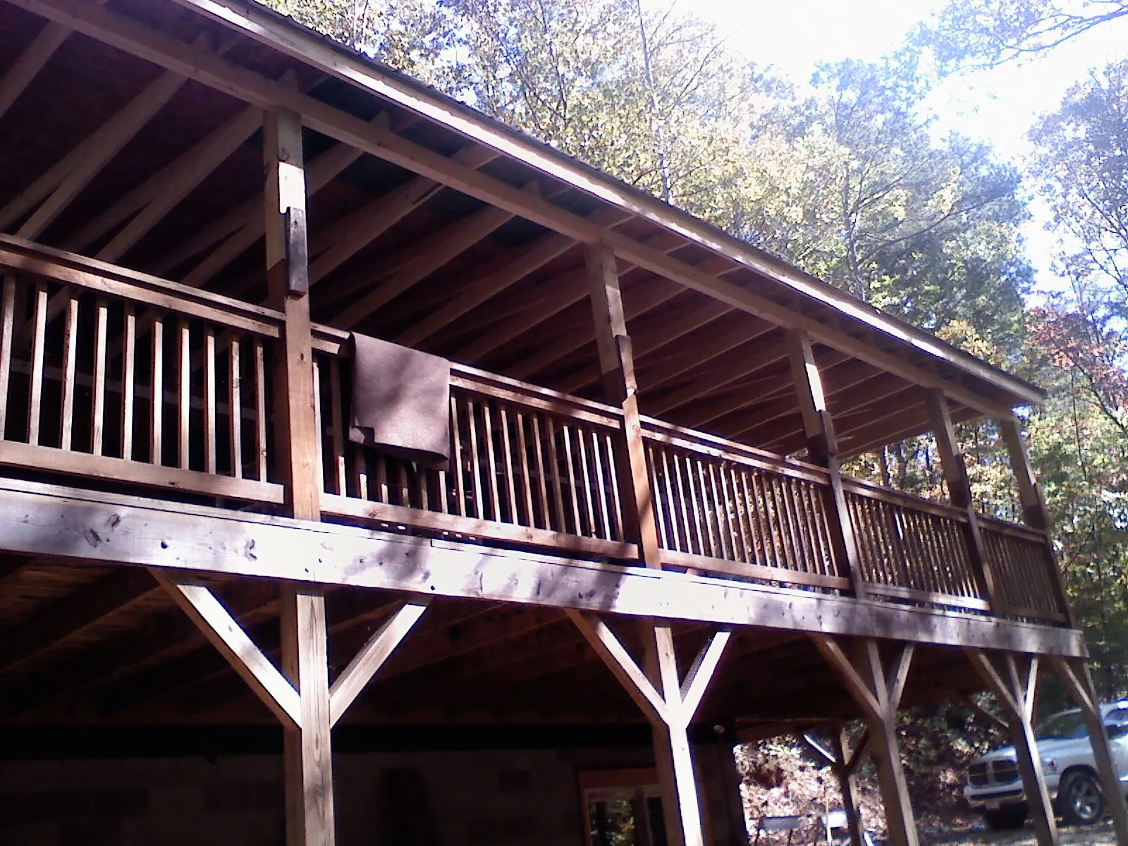 Timber framing under a new elevated porch and deck — Roof Leak Repair in Sheldon by Roofing Brothers